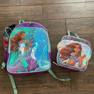 Little Mermaid Backpack and Lunchbag
